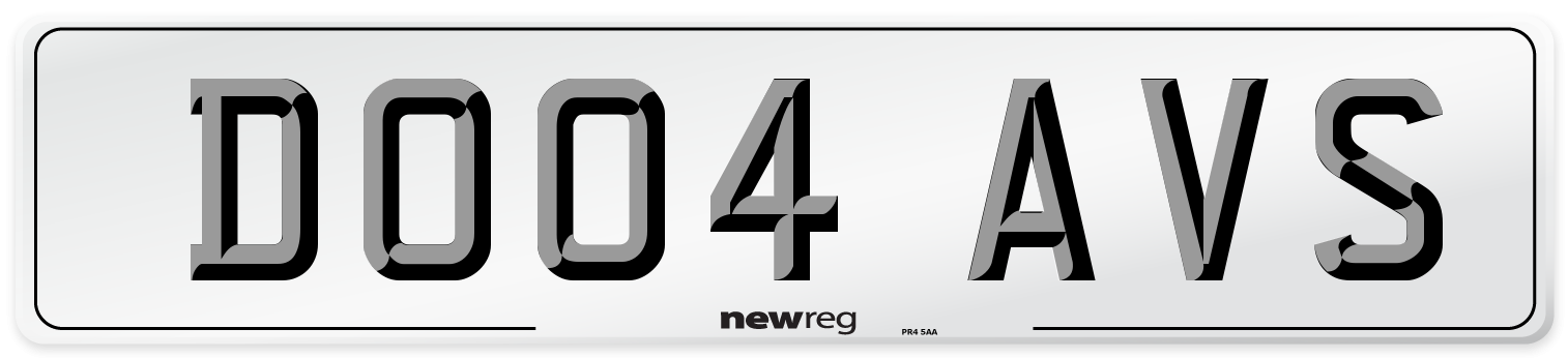 DO04 AVS Number Plate from New Reg